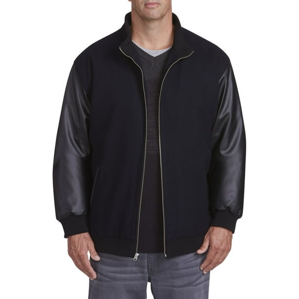 JSY Men Bomber Outside Long Sleeve Stylish Classic-fit Leisure Faux Leather Coat Jacket JSY Men Bomber Outside Long Sleeve Stylish Classic-fit Leisure Faux Leather Coat Jacket
